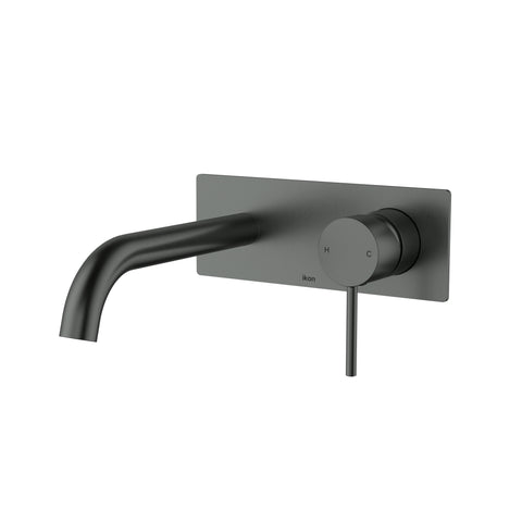 Ikon Hali Wall Basin Mixer Curved Spout wall mixer and spout set