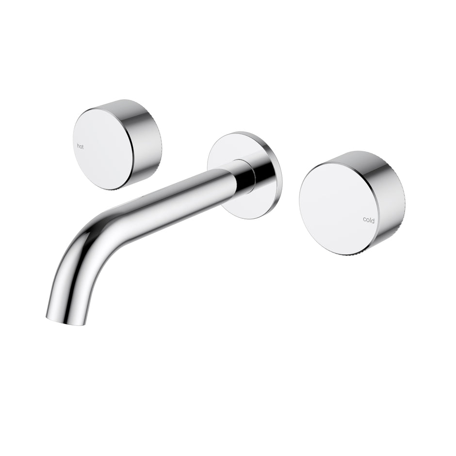 Ikon Hali 1/4 Turn Ceramic Disc Wall Basin Set in Chrome