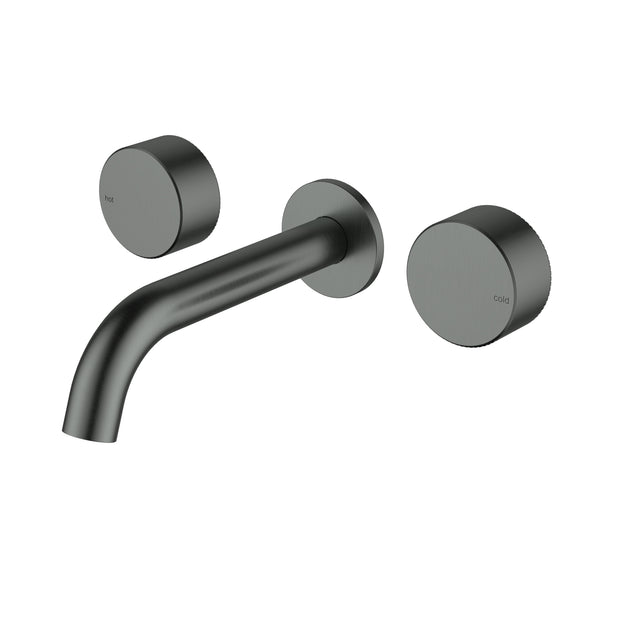 Ikon Hali 1/4 Turn Ceramic Disc Wall Basin Set in Gun Metal