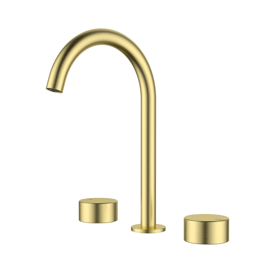 Ikon Hali 1/4 Turn Ceramic Disc Basin Set in Brushed Gold