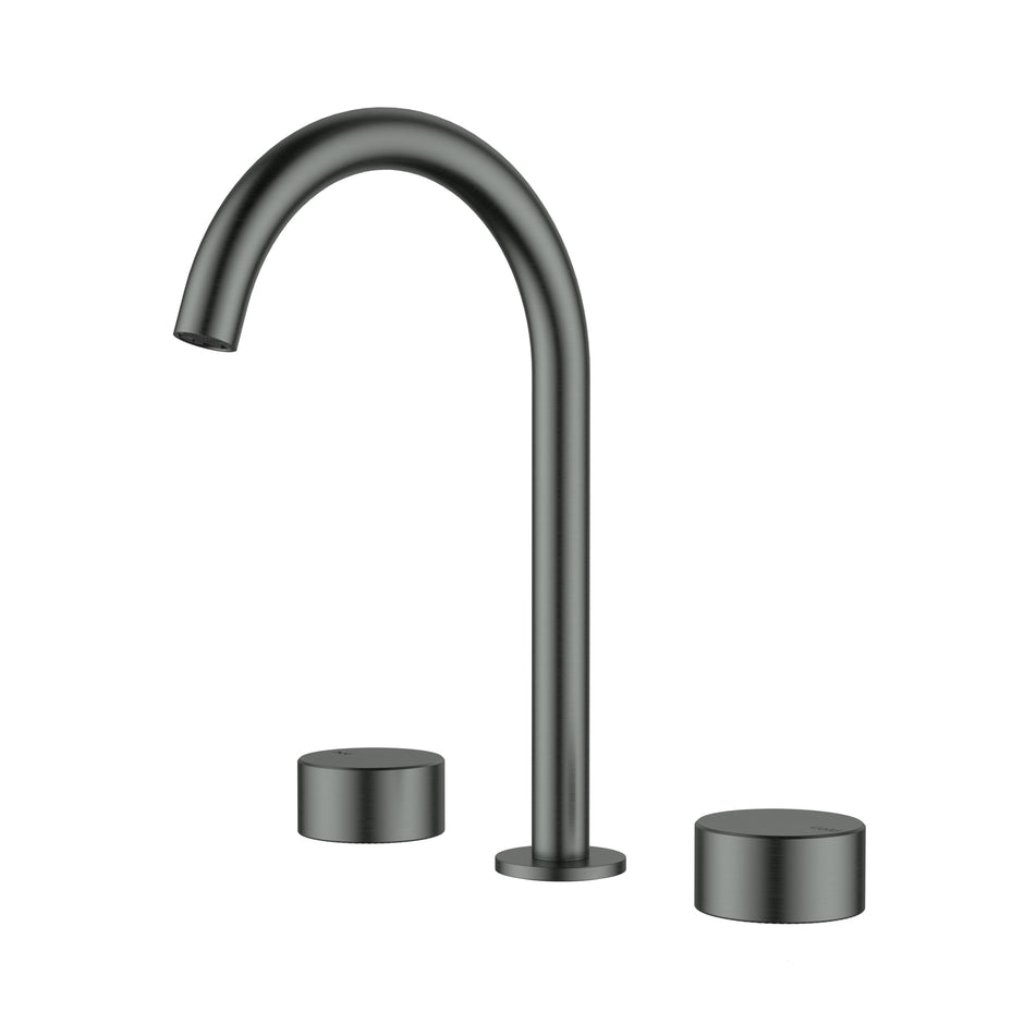Ikon Hali 1/4 Turn Ceramic Disc Basin Set in Gun Metal