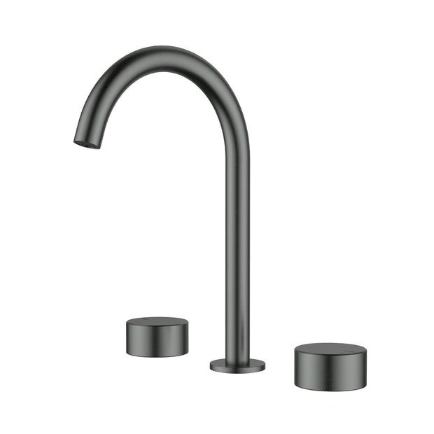 Ikon Hali 1/4 Turn Ceramic Disc Basin Set in Gun Metal
