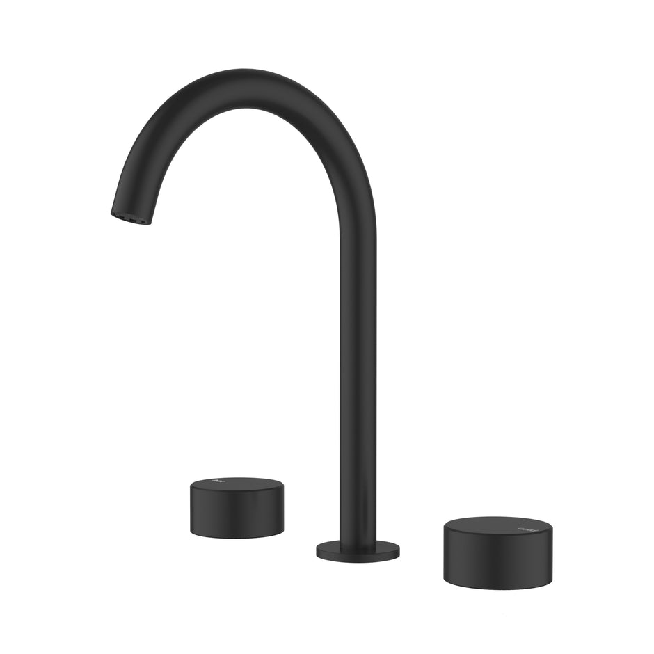 Ikon Hali 1/4 Turn Ceramic Disc Basin Set in Matte Black