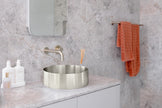 Lavello Round Steel Bathroom Basin 380 x 110 - PVD Brushed Nickel