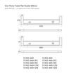 Flores Towel Rail Double 600mm line drawing