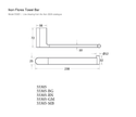 Flores Towel Bar line drawing
