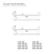 Ceram Towel Rail Single 600mm line drawing