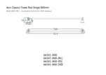 Clasico Towel Rail Single 800mm line drawing