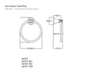 Clasico Towel Ring line drawing