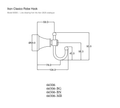 Clasico Robe Hook line drawing