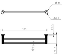 Linie Double Towel Rail 600mm line drawing