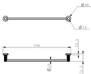Linie Single Towel Rail 600mm line drawing