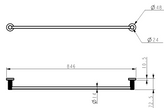 Linie Single Towel Rail 800mm line drawing