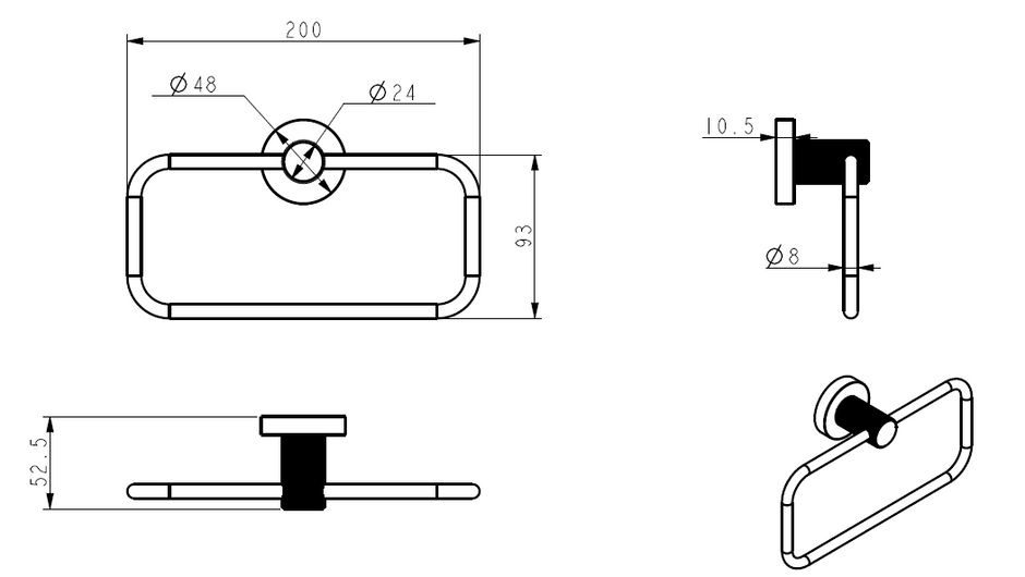 Linie Towel Ring line drawing