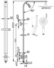 Kara Shower Set Multifunction line drawing