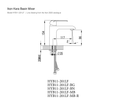 Kara Basin Mixer line drawing