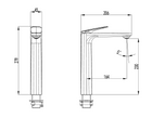 Sulu II High Rise Basin Mixer line drawing