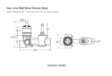 Linie Wall Mixer Diverter Body line drawing