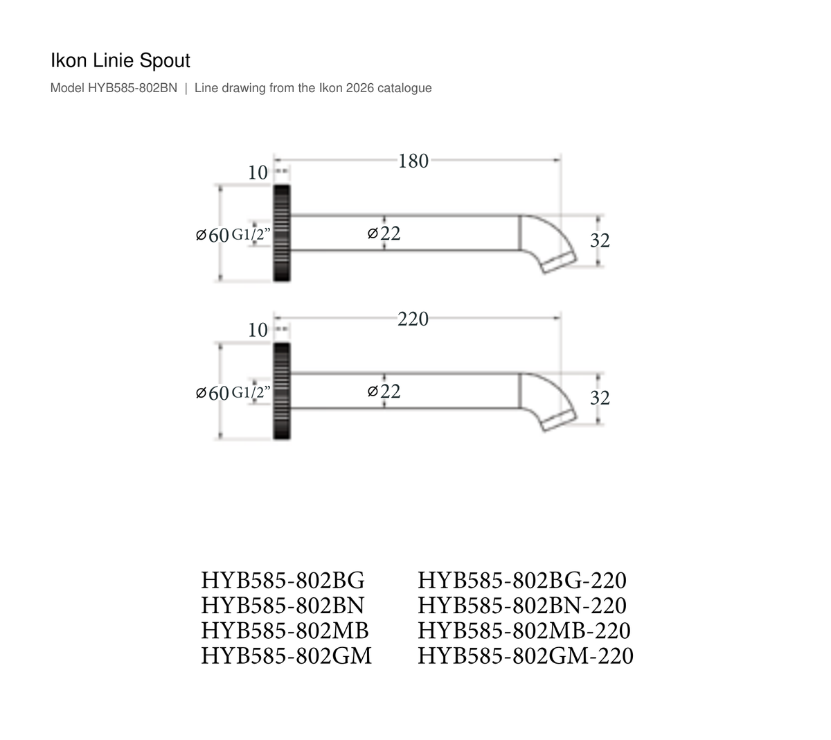 Linie Spout line drawing
