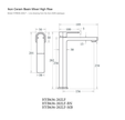Ceram Basin Mixer High Rise line drawing