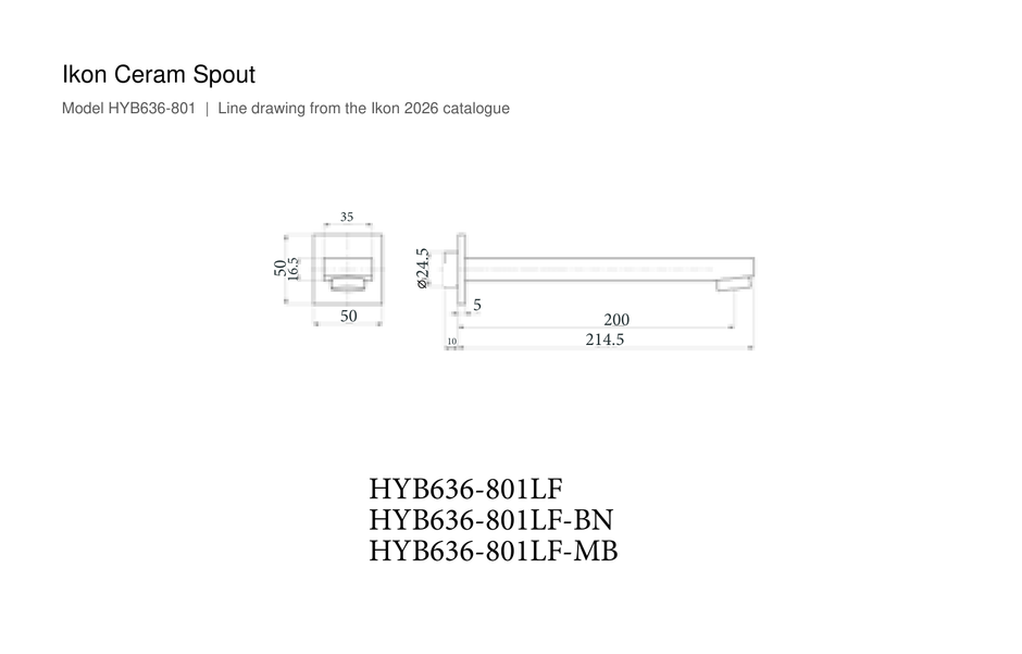 Ceram Spout line drawing