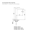 Seto Basin Mixer High Rise line drawing