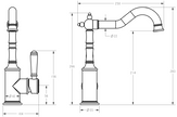 Clasico Sink Mixer Hook Spout line drawing