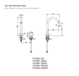 Hali Hob Basin Mixer line drawing