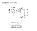 Hali Wall Mixer 60mm Cover Plate line drawing