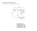 Clasico Wall Top Assemblies line drawing