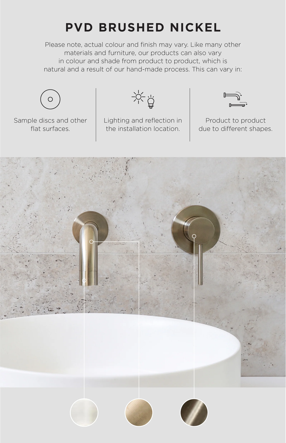 Round Paddle Piccola Pull Out Kitchen Mixer Tap - PVD Brushed Nickel