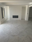 Intarsio Bianco Matt Timber Look Porcelain Tiles in a room setting