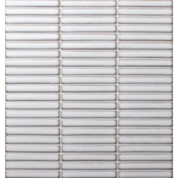 Japanese Traces Linen White Gloss Porcelain Mosaic tile