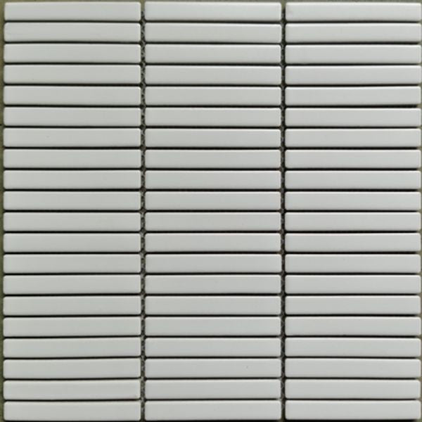 Japanese Traces White Plain Matt Porcelain Mosaic tile