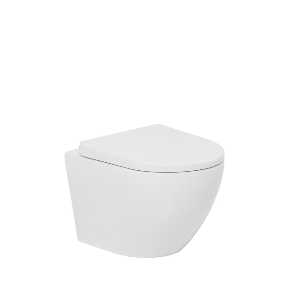 Johnson Suisse Gemelli Wall Hung Rimless Toilet Pan With Seat