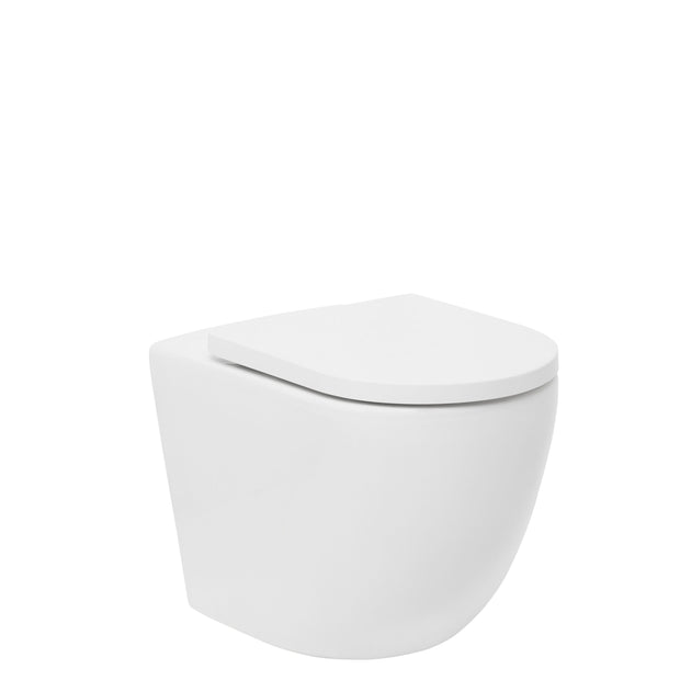 Johnson Suisse Gemelli Wall Faced Rimless Toilet Pan With Seat