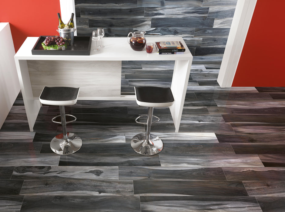 Kauri Victoria Timber Look Porcelain Tiles in a room setting