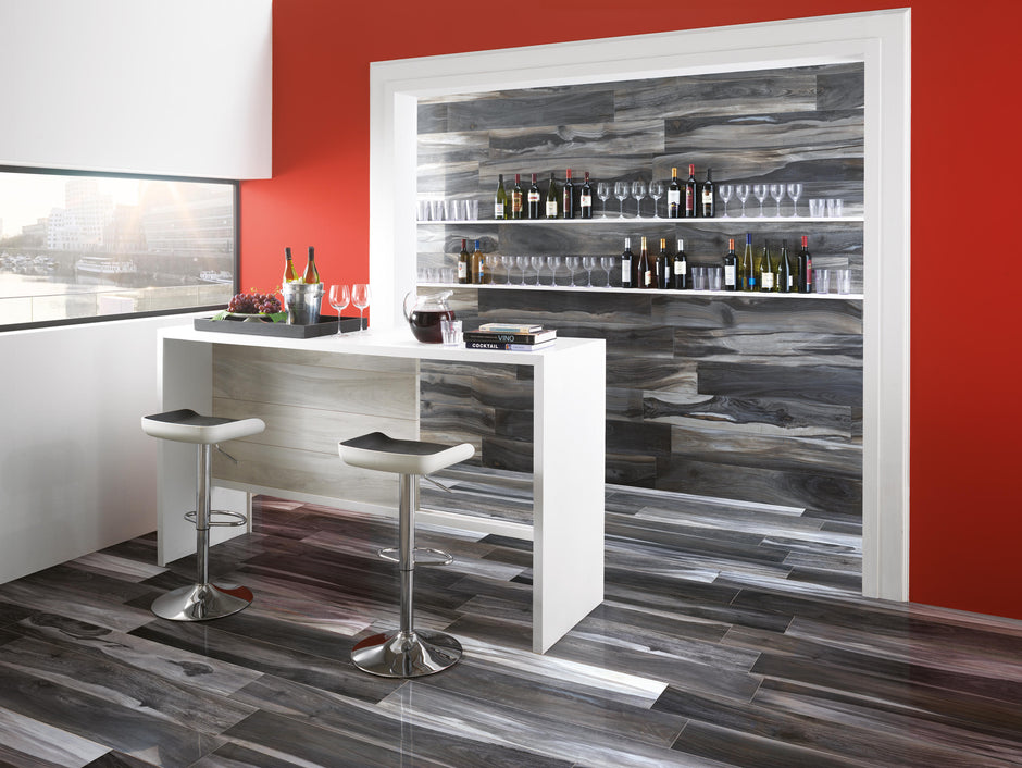 Kauri Victoria Timber Look Porcelain Tiles in a room setting