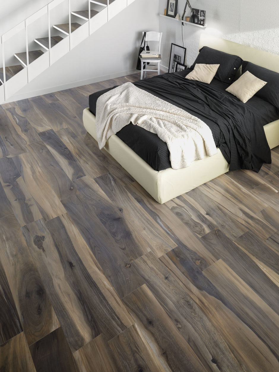 Kauri Fiordland Timber Look Porcelain Tiles in a room setting