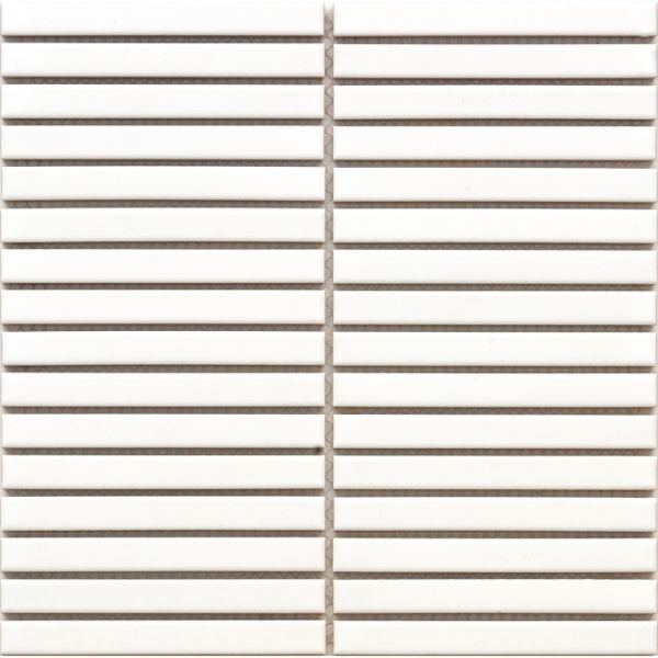 Kit Kat White Matt Porcelain Mosaic 15x145mm tile