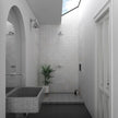 La Riviera Blanc Gloss Ceramic Tiles in a room setting