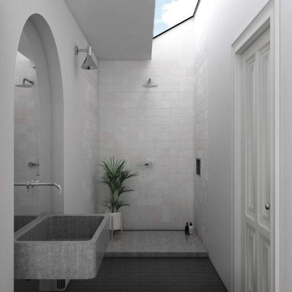 La Riviera Blanc Gloss Ceramic Tiles in a room setting