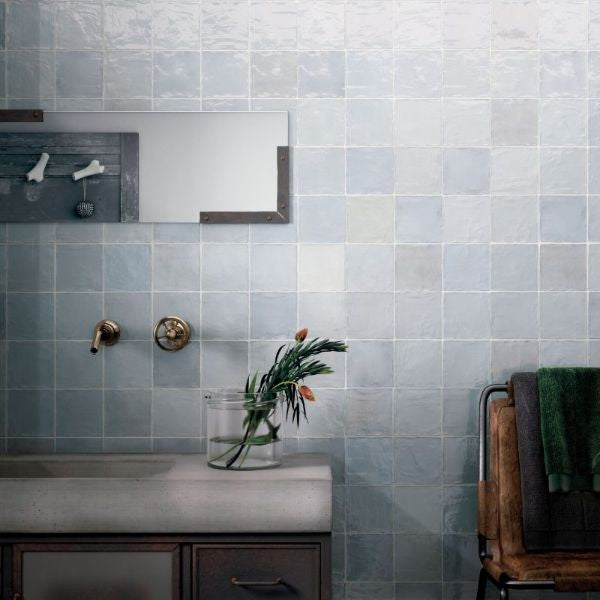 La Riviera Lavanda Blue Gloss Ceramic Subway Tiles tile