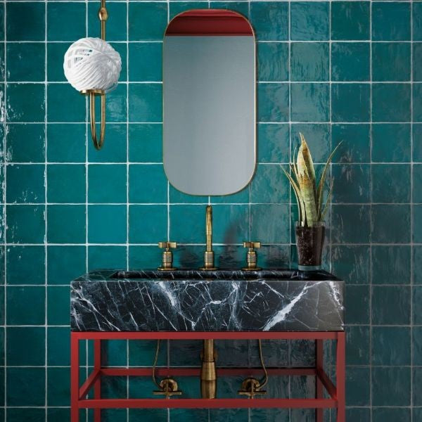 La Riviera Quetzal Gloss Ceramic Subway Tiles tile