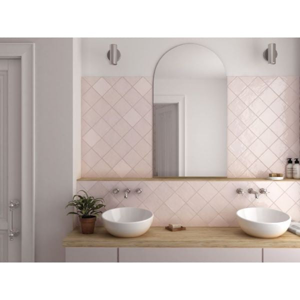 La Riviera Rose Gloss Ceramic Subway Tiles tile