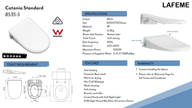 Lafeme Catania Standard Smart Bidet Seat specification sheet