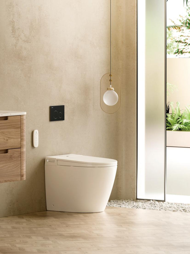Lafeme Crawford smart toilet in a styled bathroom