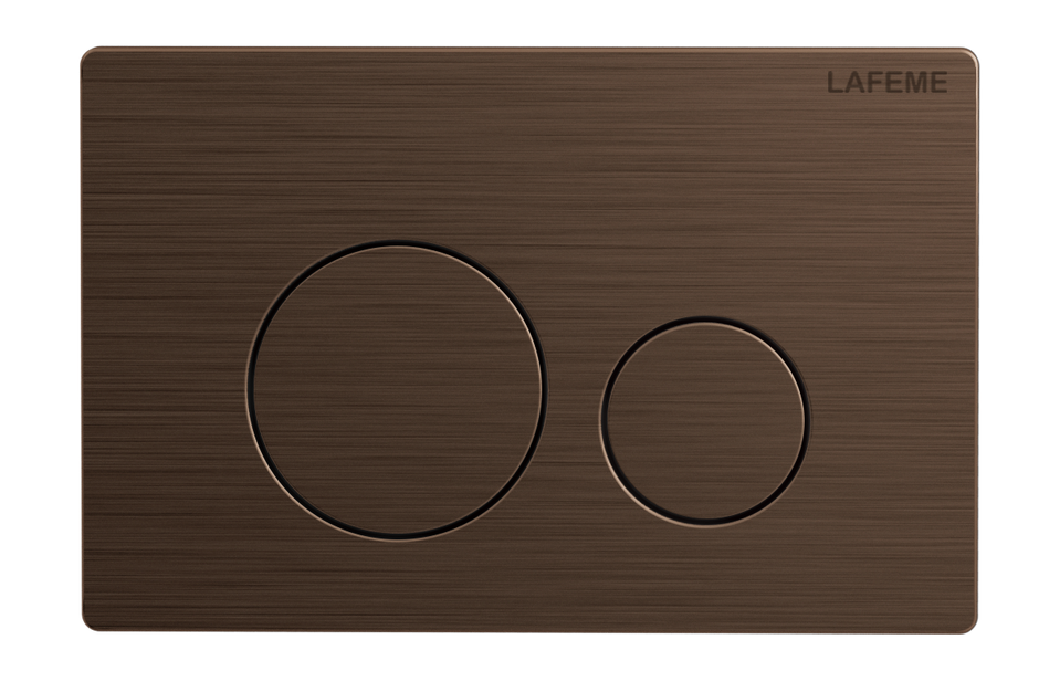 Lafeme Crawford Rimless Inwall Cistern Floor Pan Smart Toilet flush plate in Brushed Bronze