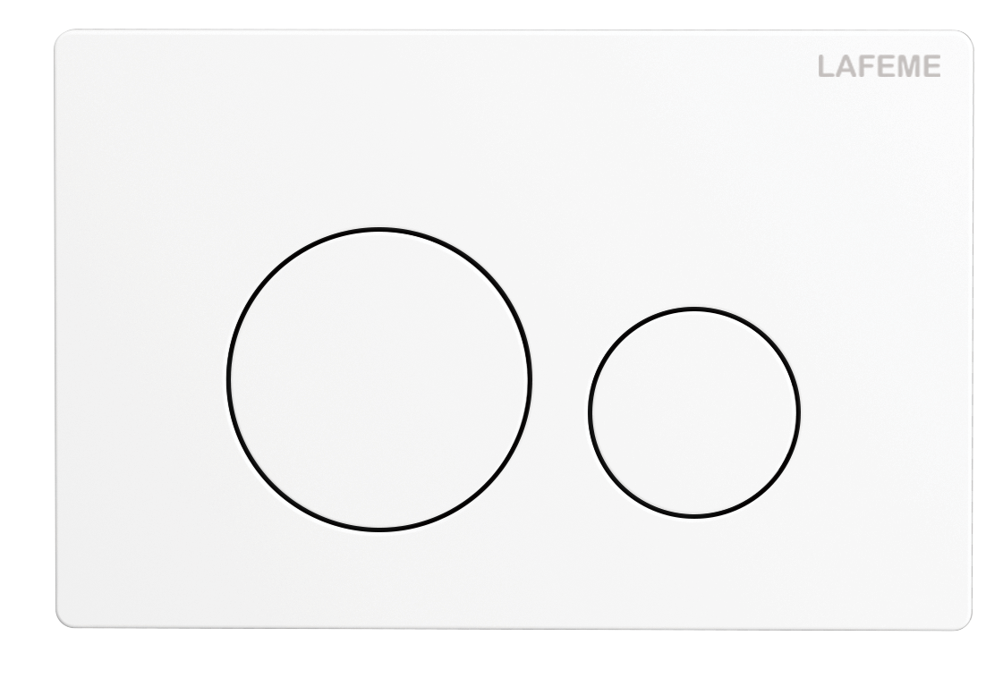 Lafeme Crawford Rimless Inwall Cistern Floor Pan Smart Toilet flush plate in Matte White