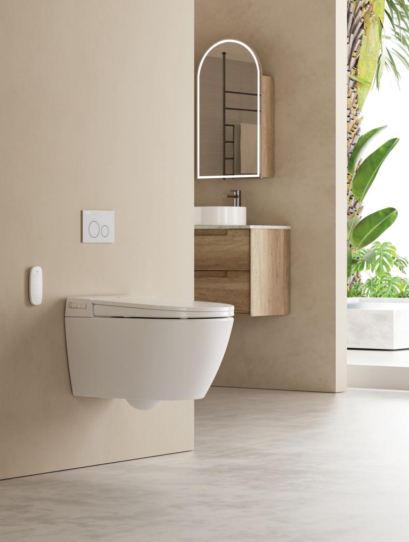 Lafeme Sesto smart toilet in a styled bathroom